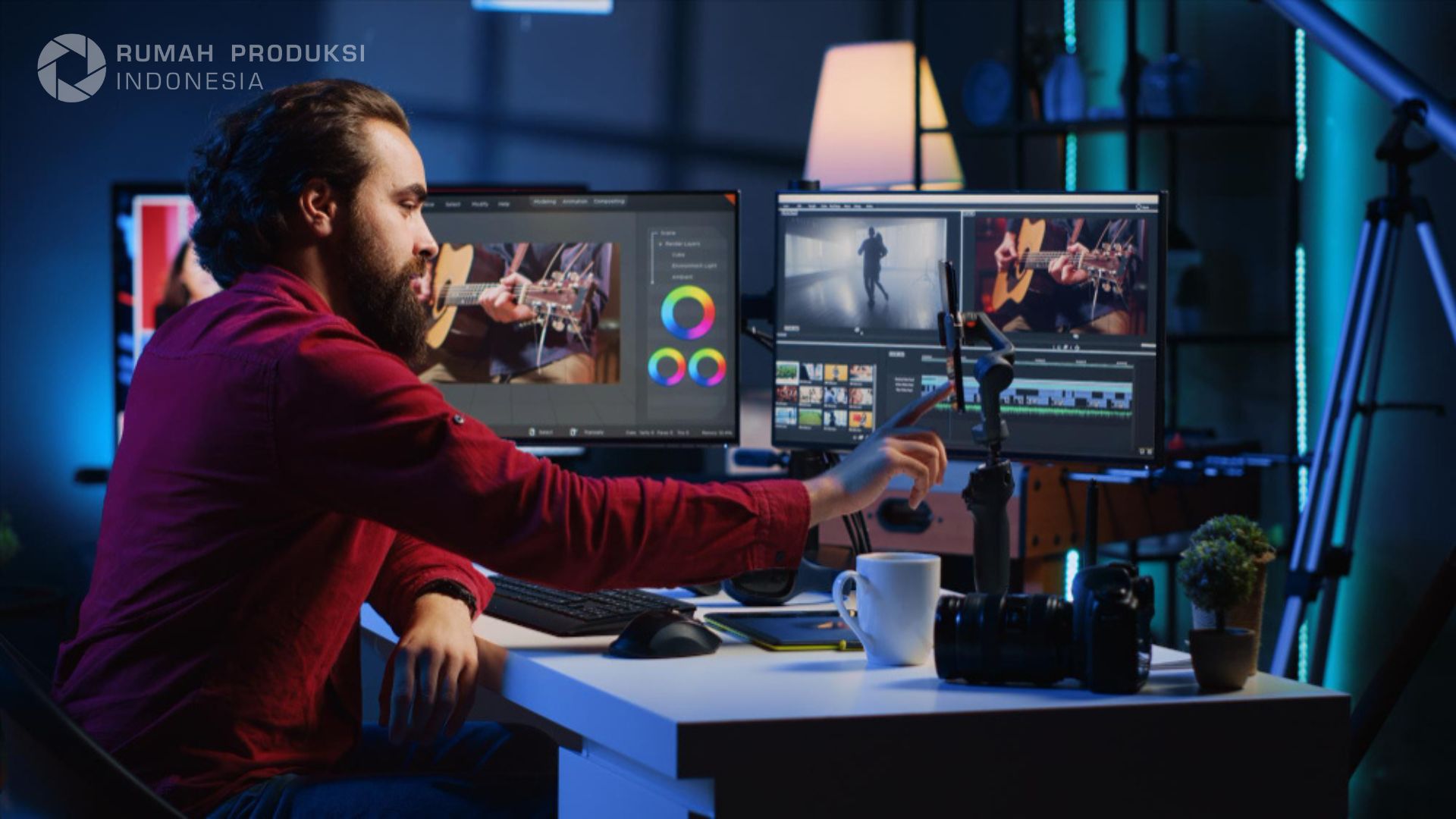 Proses editing Motion Graphic menggunakan software profesional