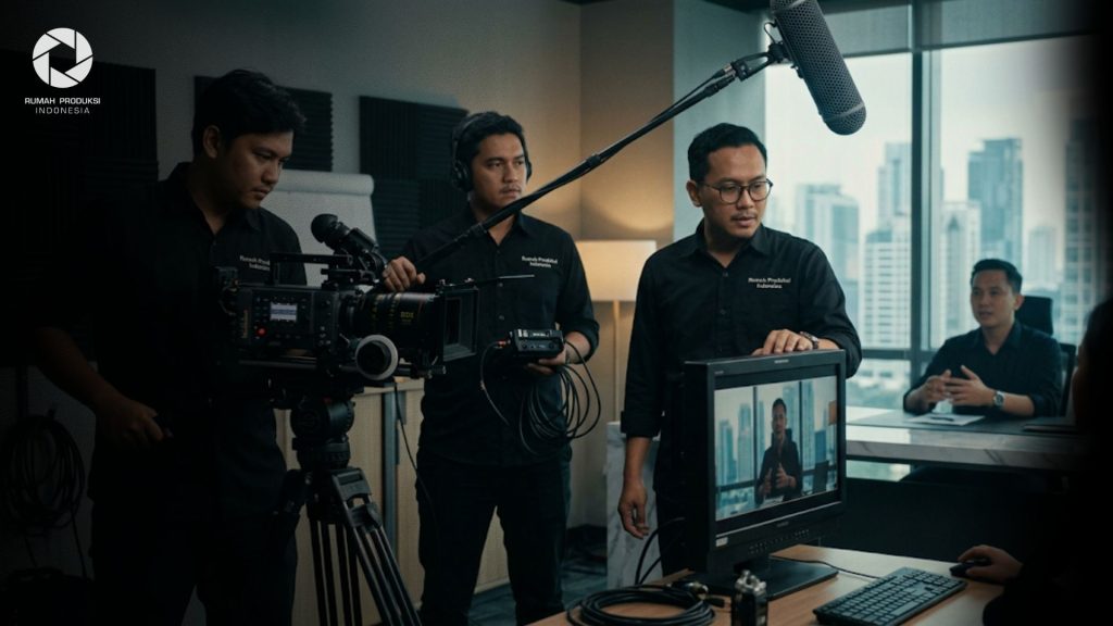 Tim Rumah Produksi Indonesia sedang membuat video company profile profesional untuk kebutuhan branding bisnis