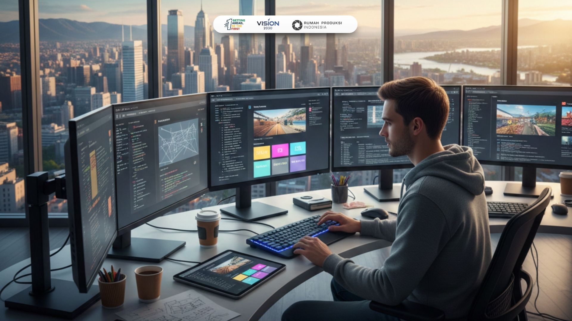 desain grafis modern pada tampilan website profesional