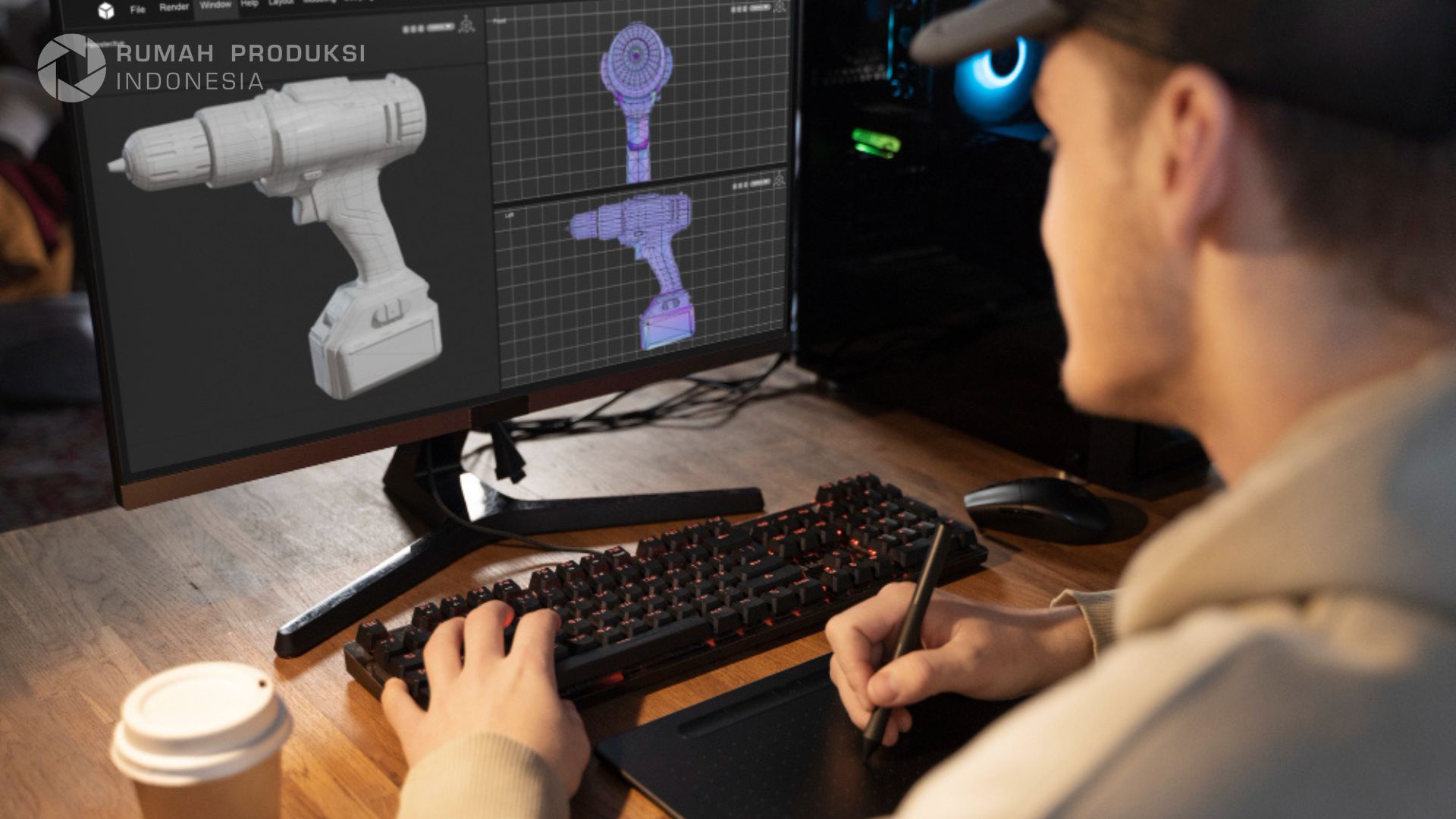 Proses pembuatan animasi motion graphic menggunakan timeline digital