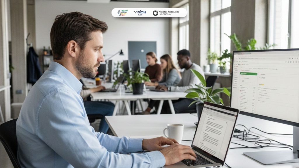 Tim digital marketing melakukan optimasi SEO