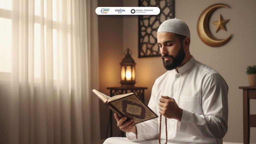 muslim membaca doa puasa lengkap tulisan Arab dan artinya saat Ramadan