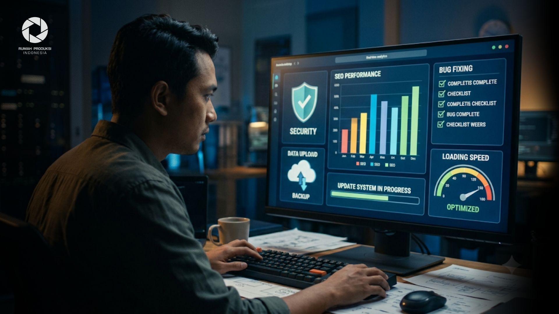 maintenance website untuk menjaga keamanan, performa, dan SEO bisnis digital.