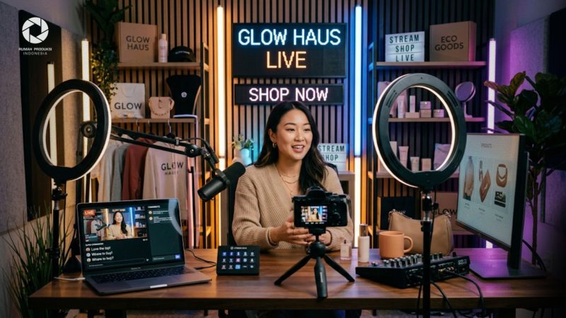 Rekomendasi setup alat untuk live streaming jualan online profesional di studio Shopee dan TikTok