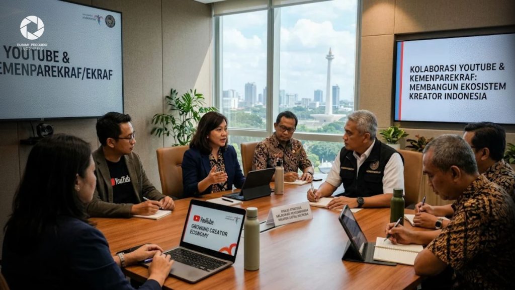 Diskusi strategis mengenai kolaborasi YouTube dan Kementerian Ekraf untuk mengembangkan potensi kreator digital Indonesia